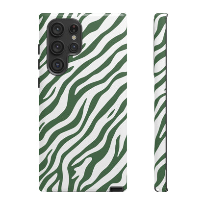 Stylish Sage Zebra Print Phone Case