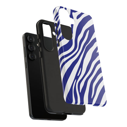 Modern Electric Blue Zebra Print Phone Case