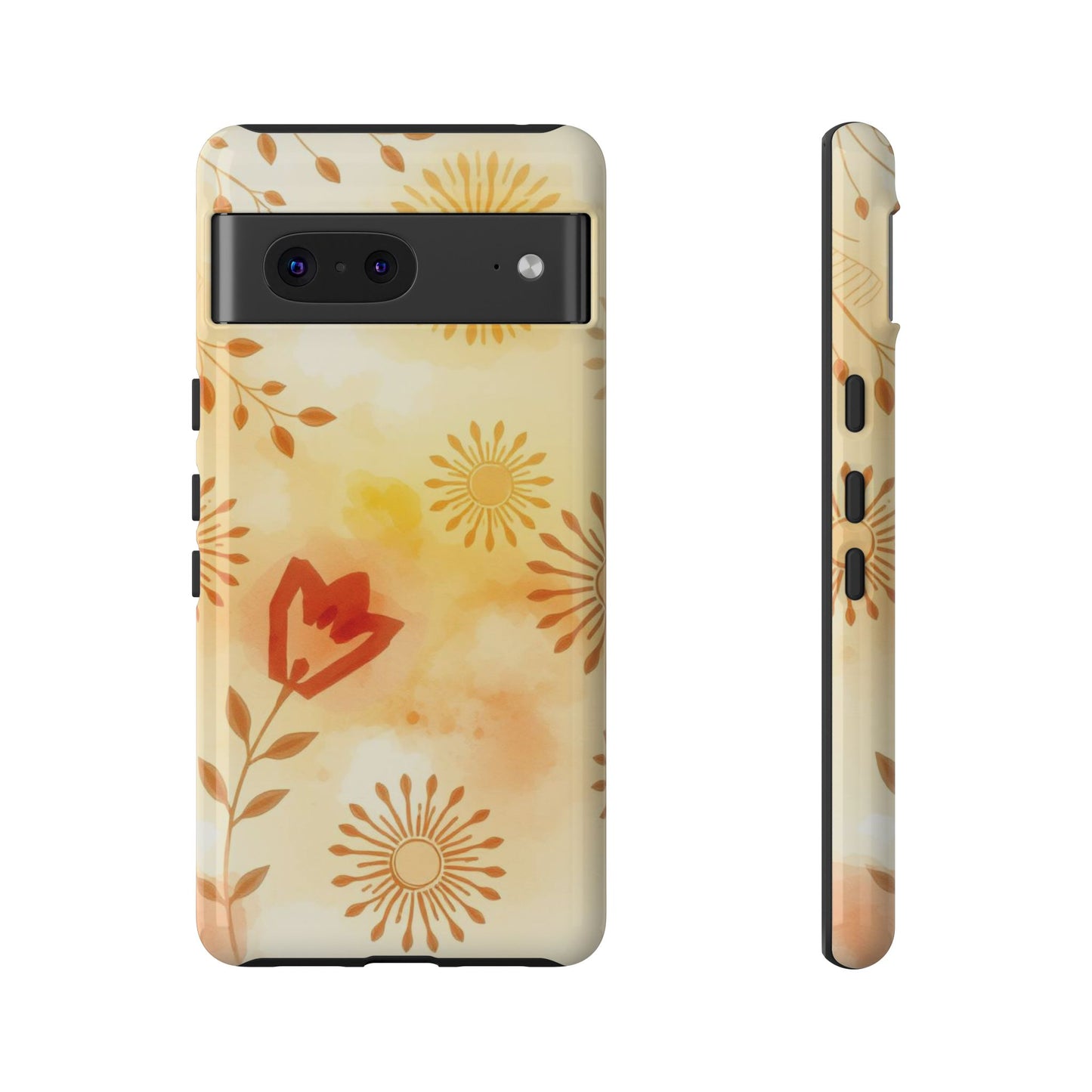 Google Pixel 7 / Glossy Phone Case - Boho Chic Watercolour Pattern Phone Case