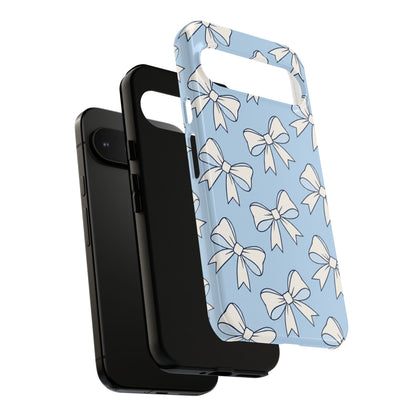 Chic Powder Blue Bow Pattern Phone Case