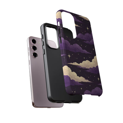 Illustrated Purple Clouds & Stars Phone Case
