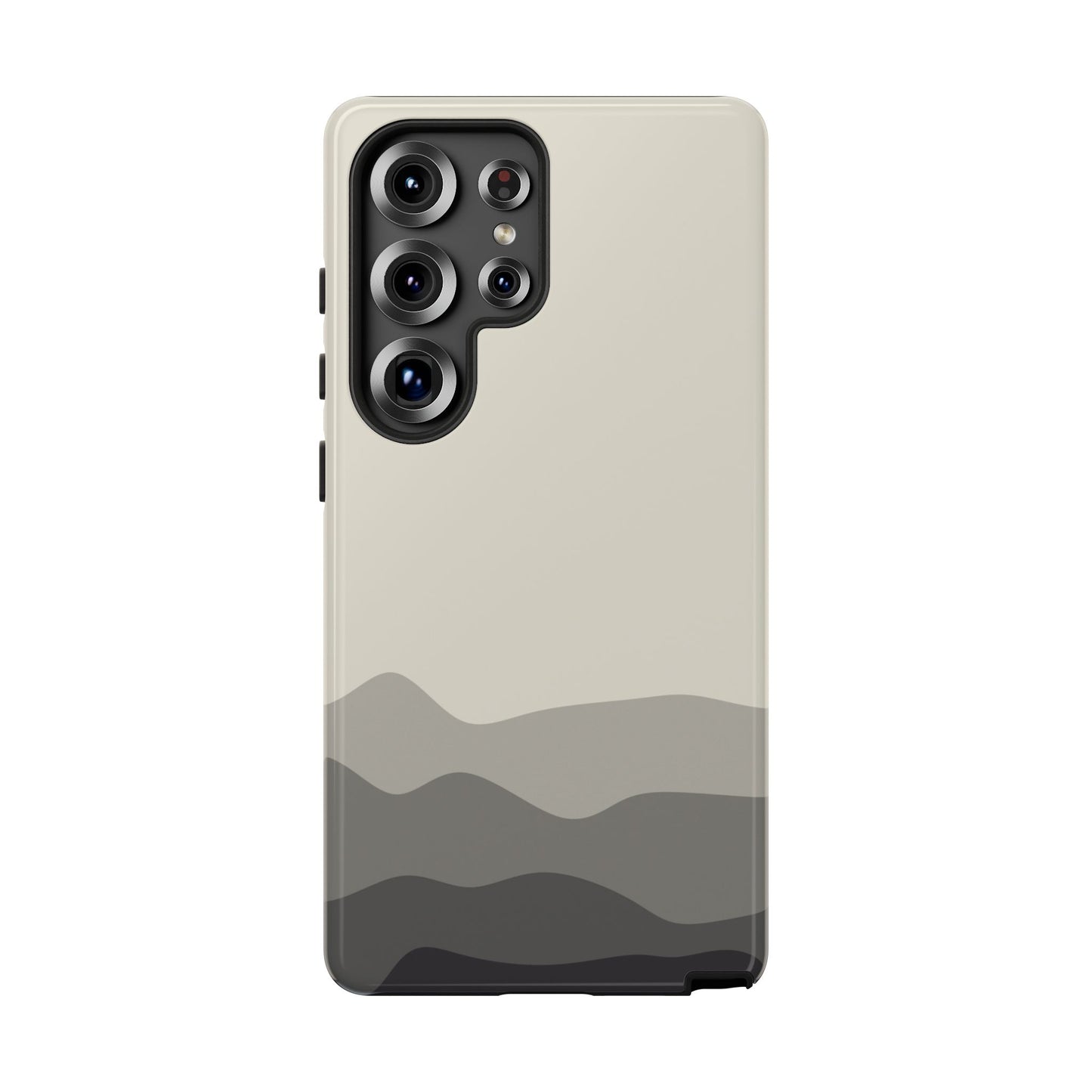 Ivory Abstract Waves Protective Phone Case - White Phone Case - Samsung Galaxy S25 Ultra / Glossy