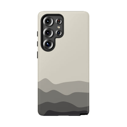 Ivory Abstract Waves Protective Phone Case - White Phone Case - Samsung Galaxy S25 Ultra / Glossy