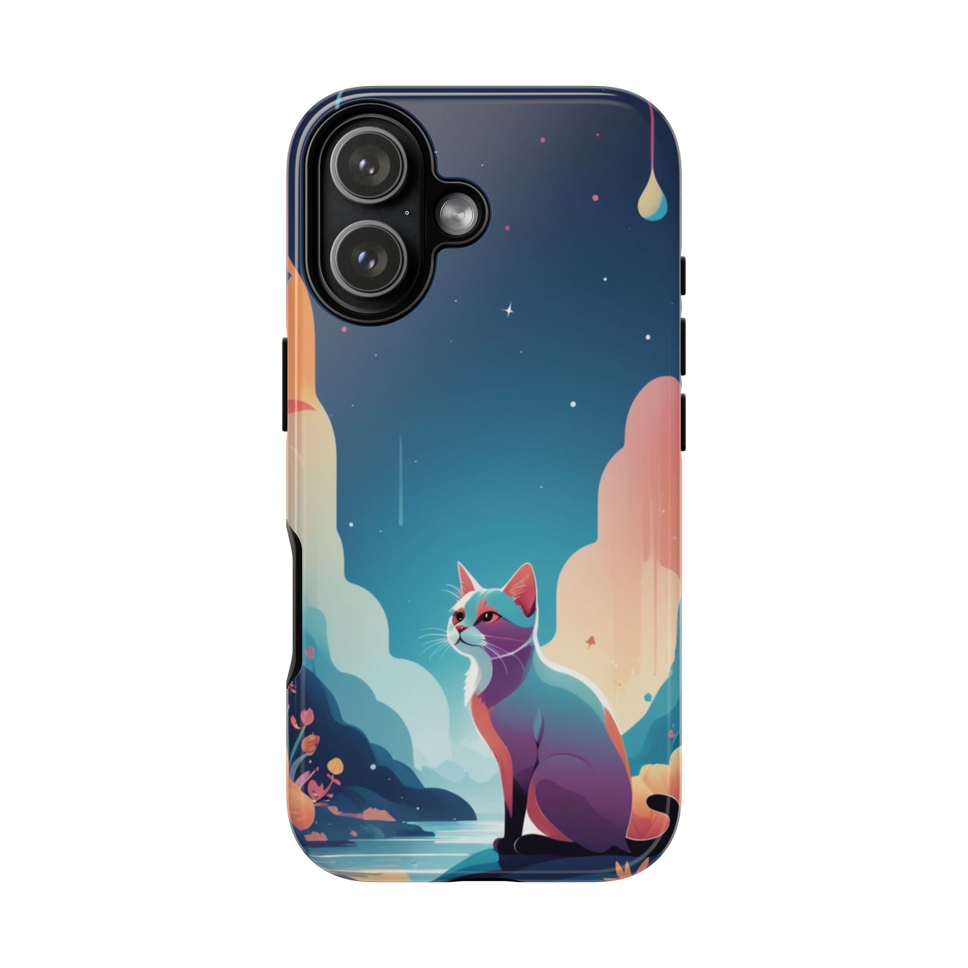iPhone 17 / Glossy Phone Case - Stylised Cat Design Phone Case