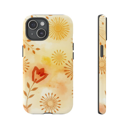 iPhone 15 / Glossy Phone Case - Boho Chic Watercolour Pattern Phone Case