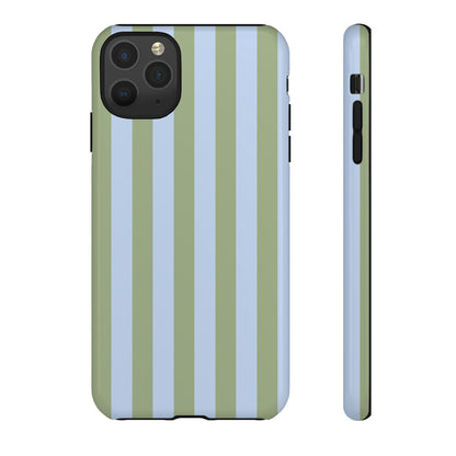 Trendy Ice Blue & Green Stripe Pattern Phone Case - Blue Phone Case - iPhone 11 Pro Max / Glossy