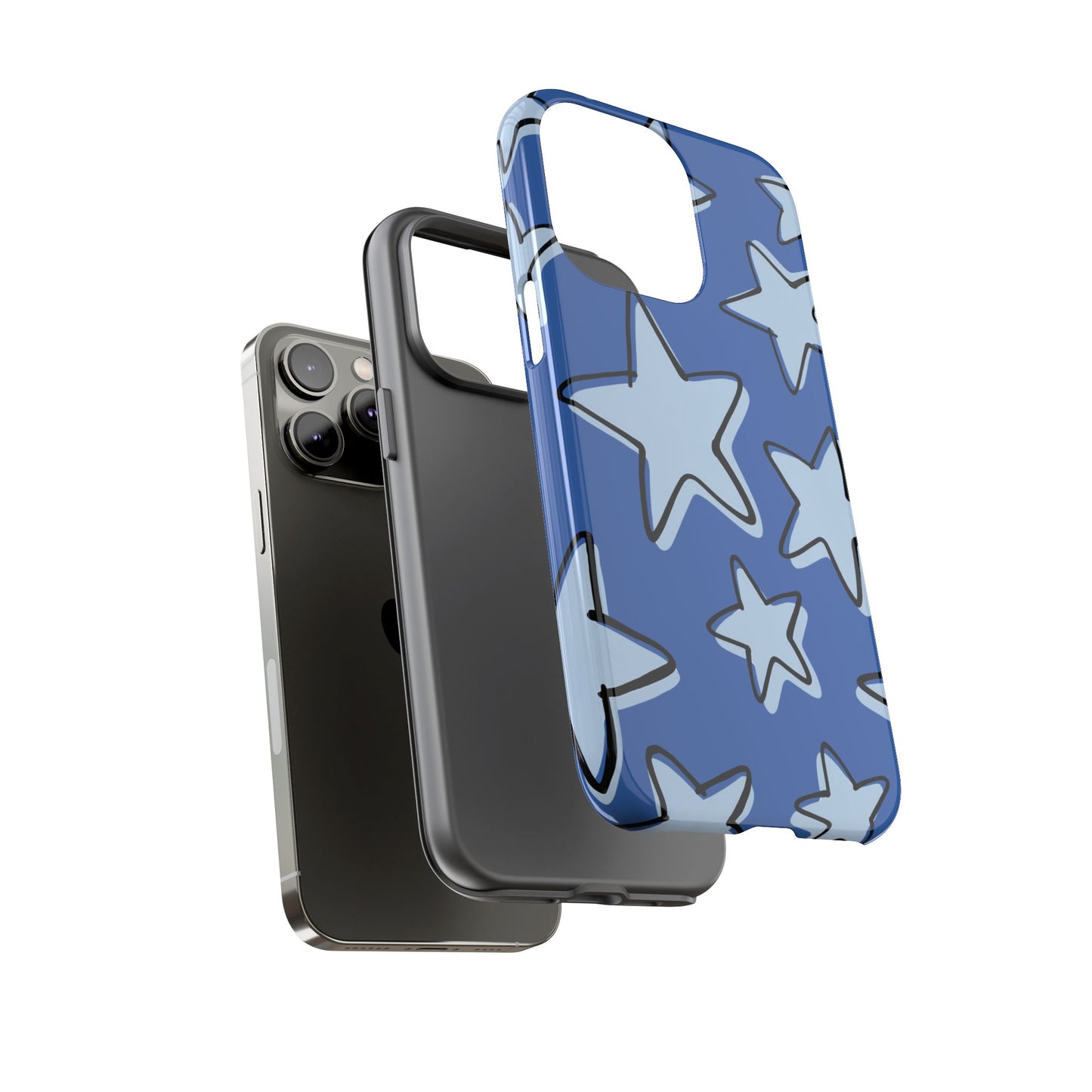 Cobalt Blue Doodle Star Phone Case