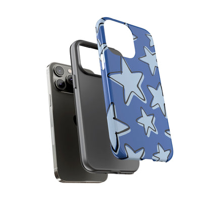Cobalt Blue Doodle Star Phone Case
