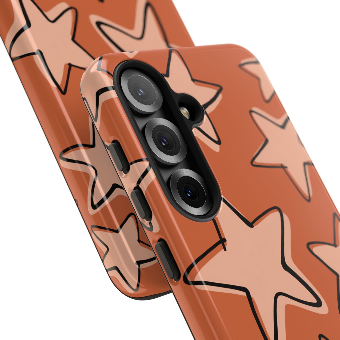 Burnt Orange Doodle Star Phone Case