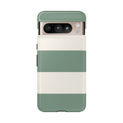 Green & White Horizontal Stripe Pattern Phone Case - Green Phone Case - Google Pixel 8 Pro / Glossy