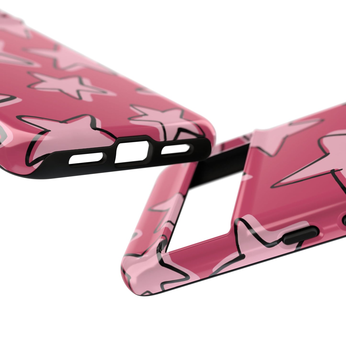 Raspberry Pink Doodle Star Phone Case