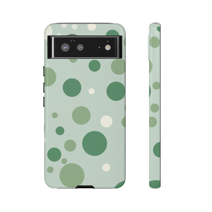 Google Pixel 6 / Glossy Phone Case - ’Bold Green Dot Pattern’ Phone Case