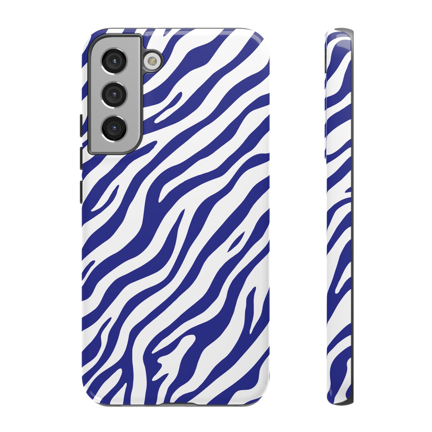 Stylish Electric Blue Zebra Print Phone Case