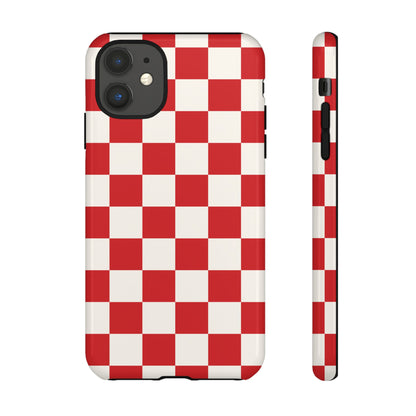 Red Checked Pattern Phone Case - Red Phone Case - iPhone 11 / Glossy