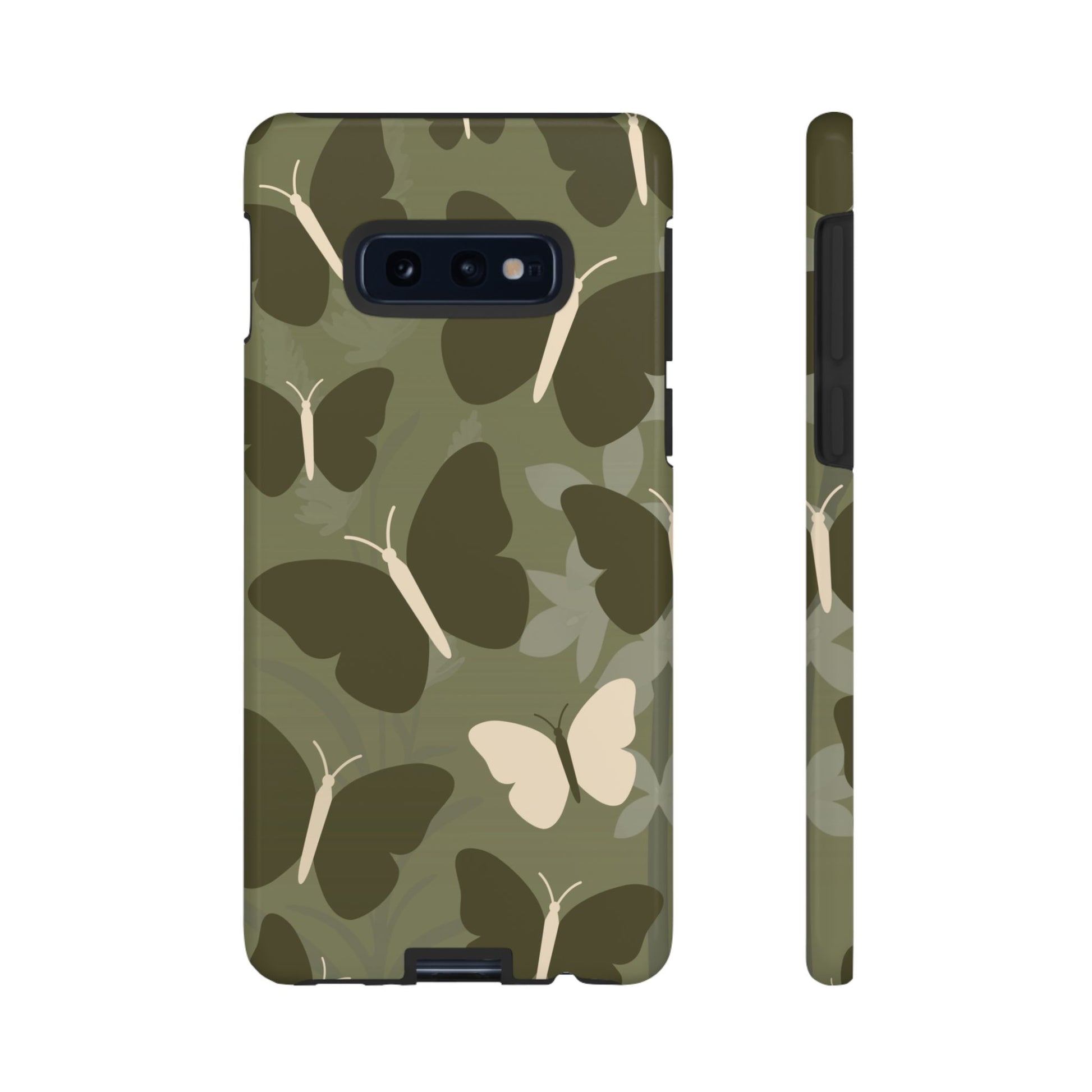 Phone Case - Minimalist Olive Green Butterfly Pattern Phone Case