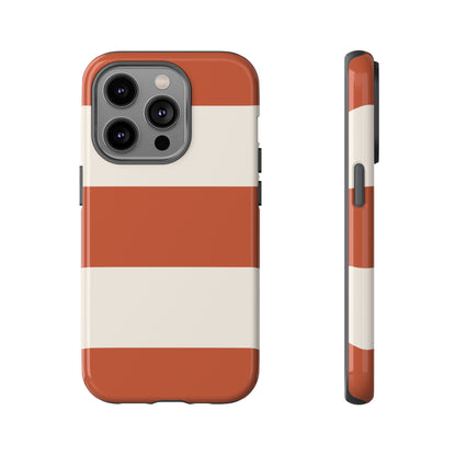 Terracotta Horizontal Stripe Pattern Phone Case - Orange Phone Case - iPhone 14 Pro / Glossy