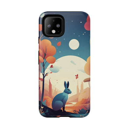 Stylised Blue Hare Design Phone Case