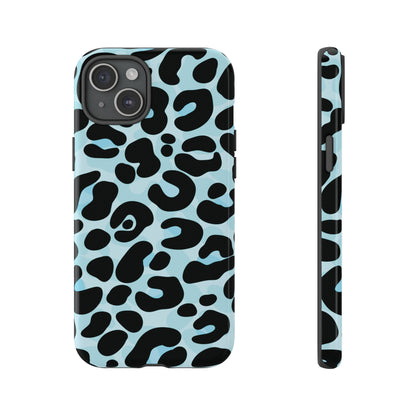 Cool Aqua Leopard Print Phone Case