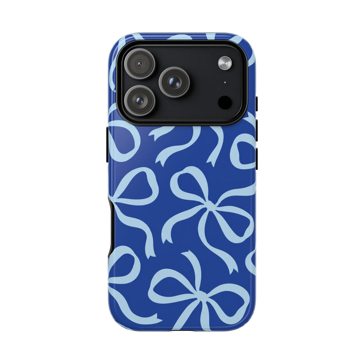 Bold Cobalt Blue and Powder Blue Bow Pattern Phone Case