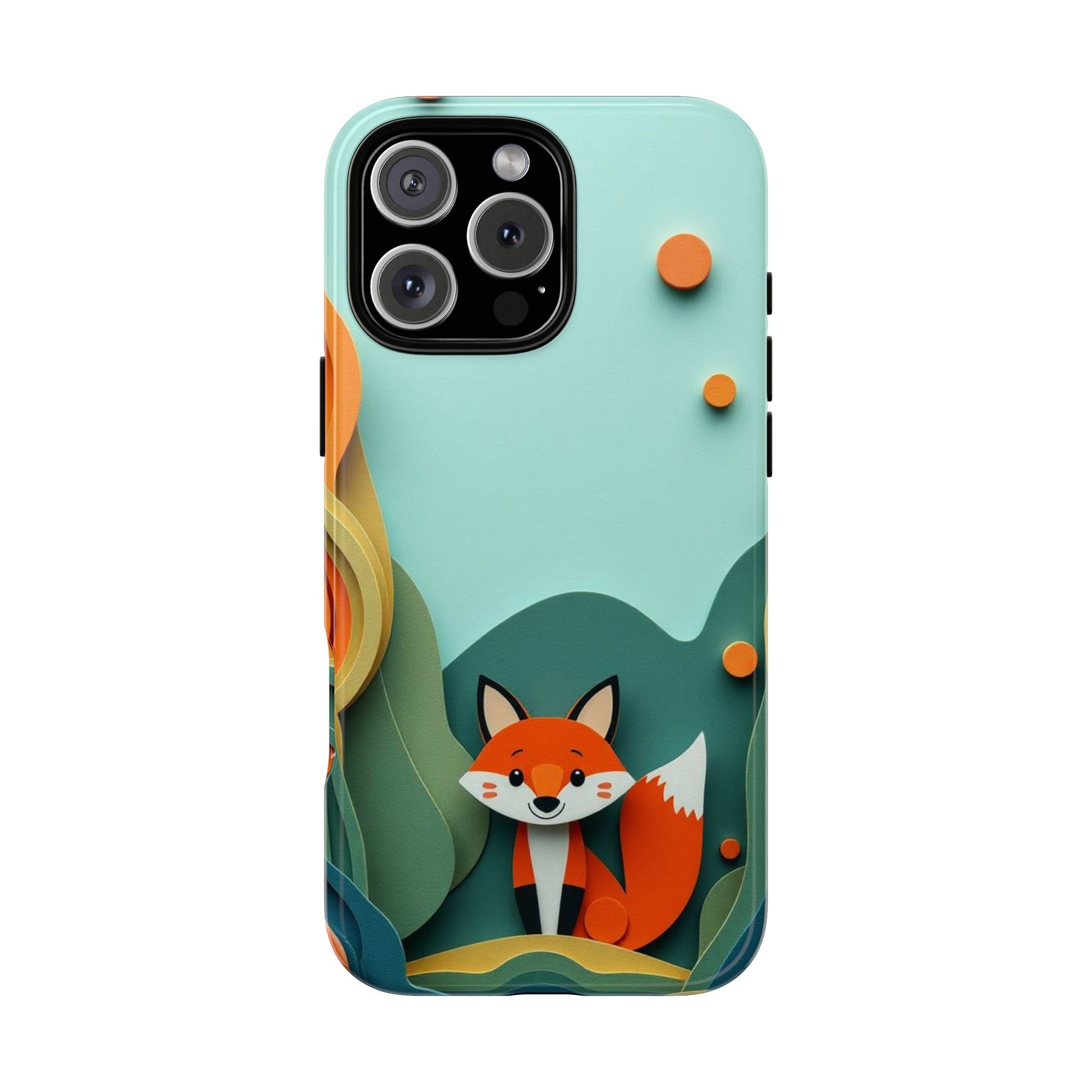 Whimsical Papier-mâché Fox Design Phone Case - Multicolor Phone Case - iPhone 16 Pro Max / Glossy