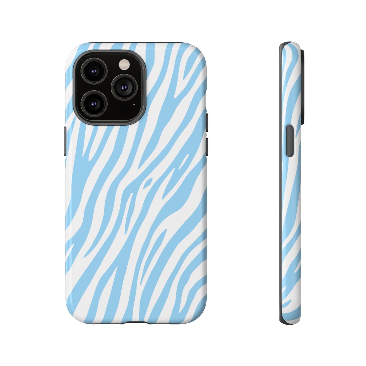 Sky Blue Tiger Print Phone Case