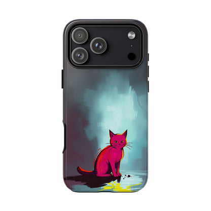 iPhone 17 Pro Max / Glossy Phone Case - Pop Art Moody Cat Design Phone Case