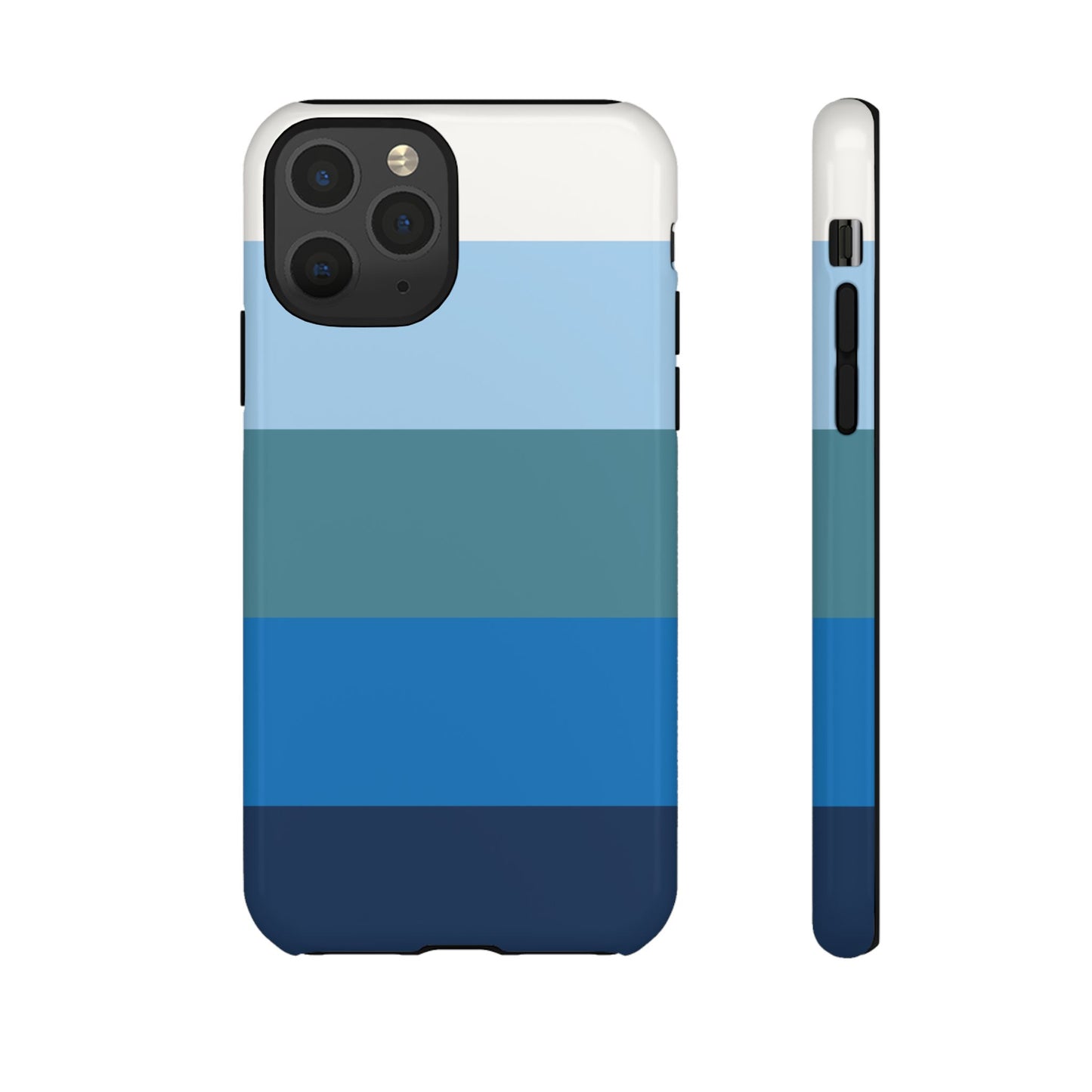 Blue and White Stripe Pattern Phone Case - Blue Phone Case - iPhone 11 Pro / Glossy