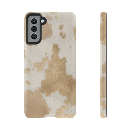 Elegant Champagne Cow Print Phone Case