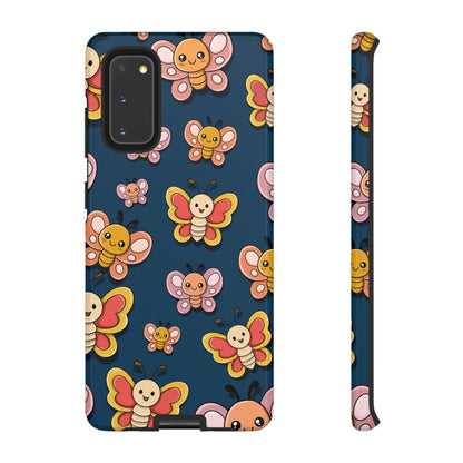 Dark Blue Butterfly Sticker Design Phone Case - Blue Phone Case - Samsung Galaxy S20 / Glossy