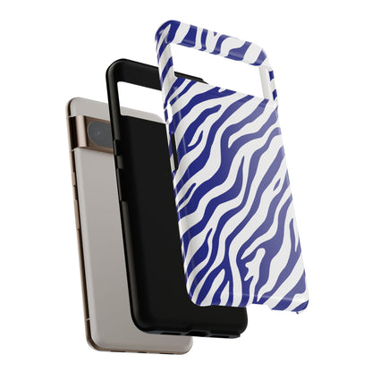 Stylish Electric Blue Zebra Print Phone Case