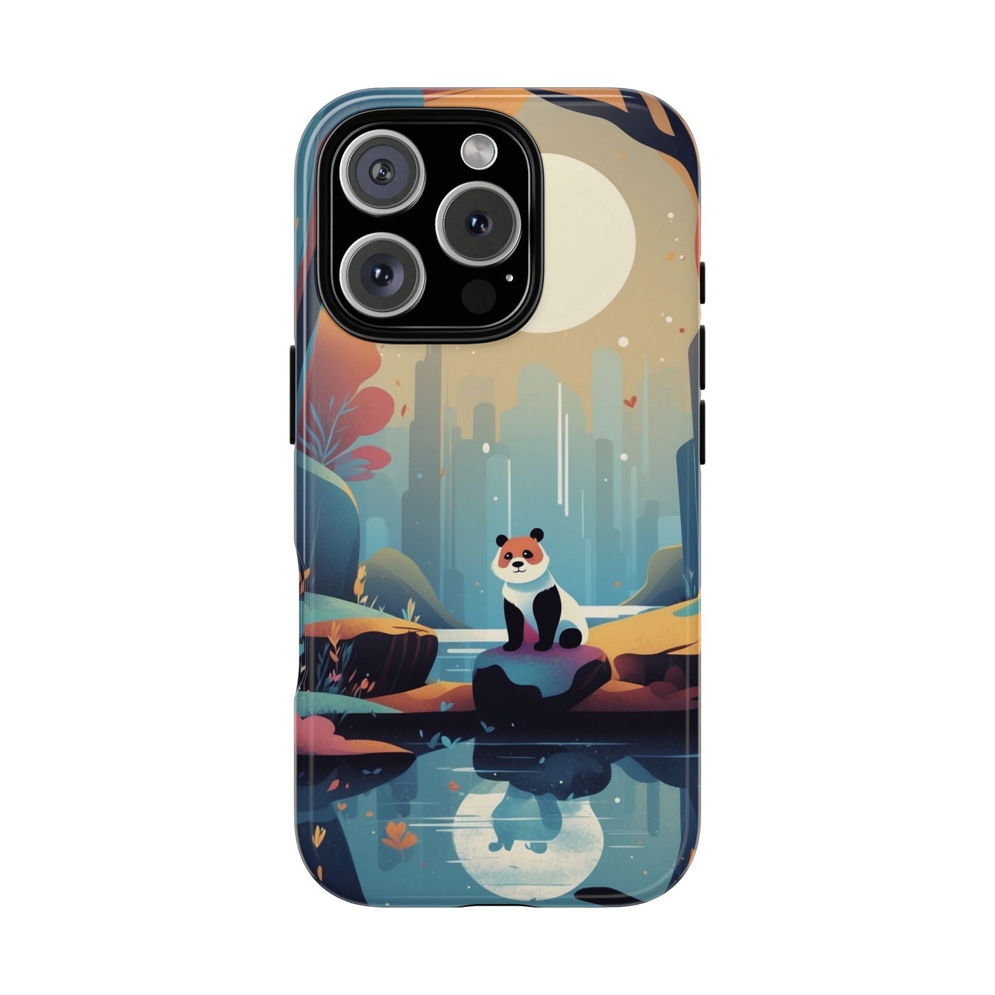 iPhone 16 Pro / Glossy Phone Case - Stylised Panda Design Phone Case