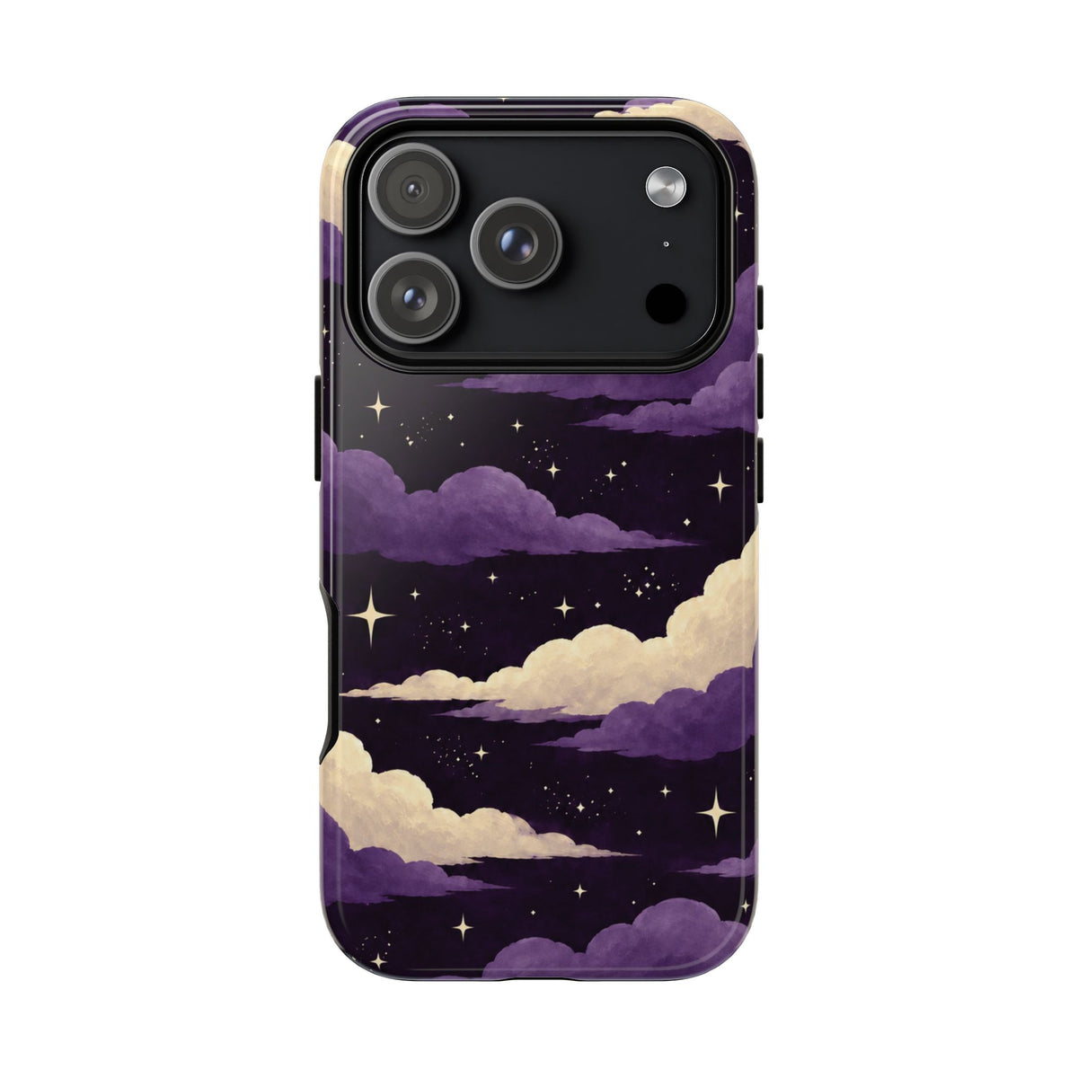 Illustrated Purple Clouds & Stars Phone Case