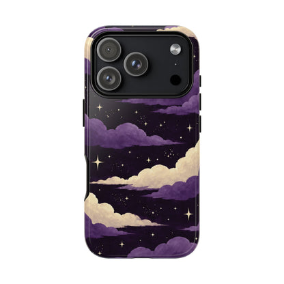 Illustrated Purple Clouds & Stars Phone Case