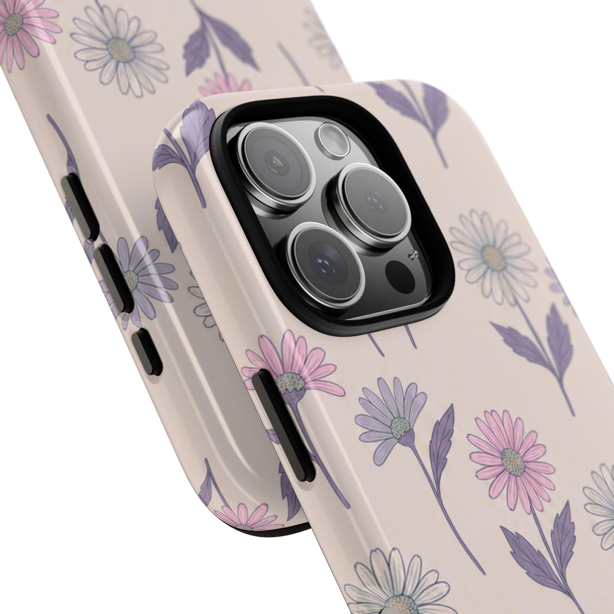 Pretty Pink & Purple Daisy Pattern Phone Case