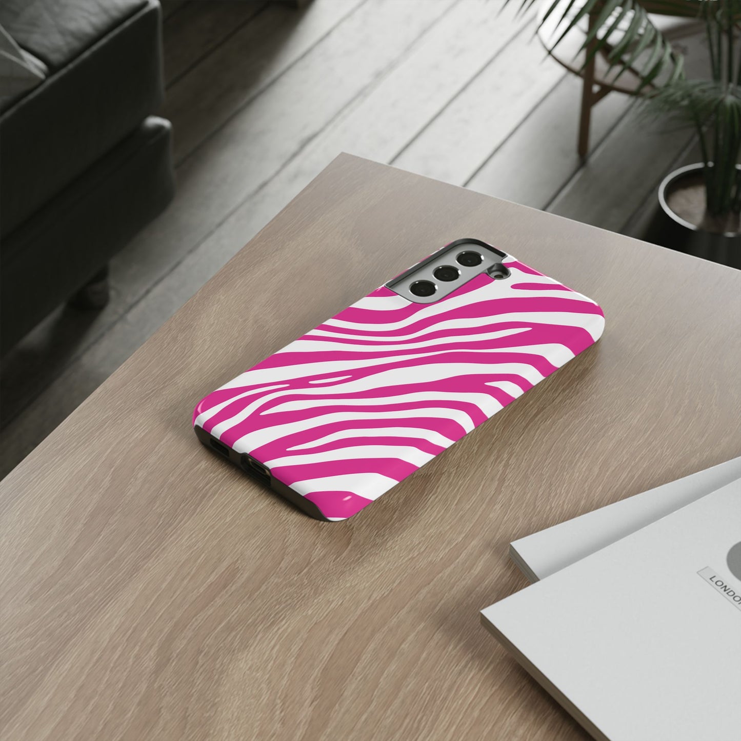 Modern Hot Pink Zebra Print Phone Case