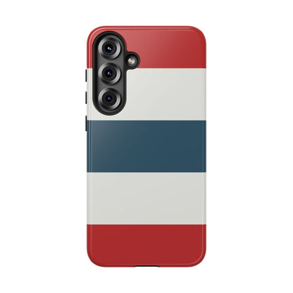 Samsung Galaxy S25 Plus / Glossy Phone Case - Red White & Blue Horizontal Stripe Pattern Phone Case