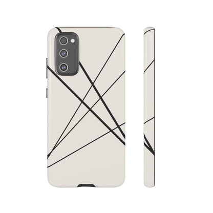 Abstract White with Black Lines Phone Case - White Phone Case - Samsung Galaxy S20 FE / Glossy