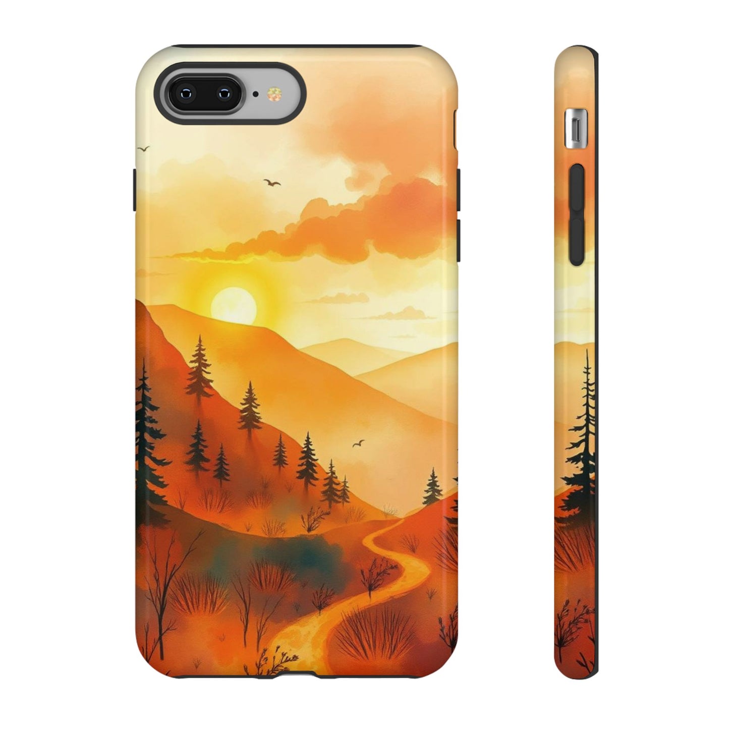 iPhone 8 Plus / Glossy Phone Case - Golden Sunset Design Phone Case