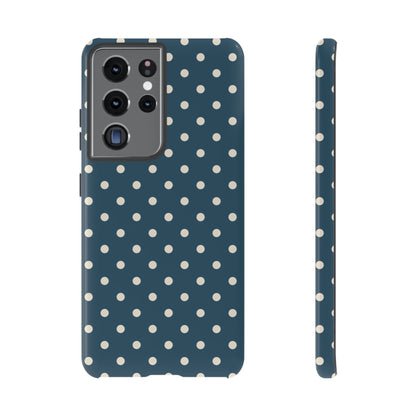 Samsung Galaxy S21 Ultra / Glossy Phone Case - ’Blue & White Dot Pattern’ Phone Case