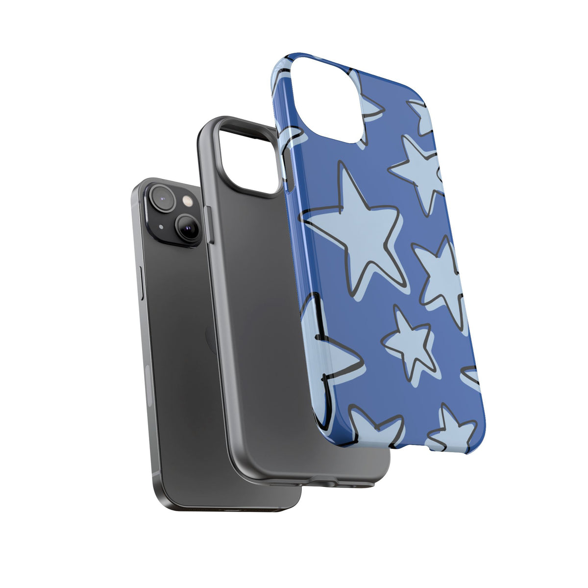 Cobalt Blue Doodle Star Phone Case