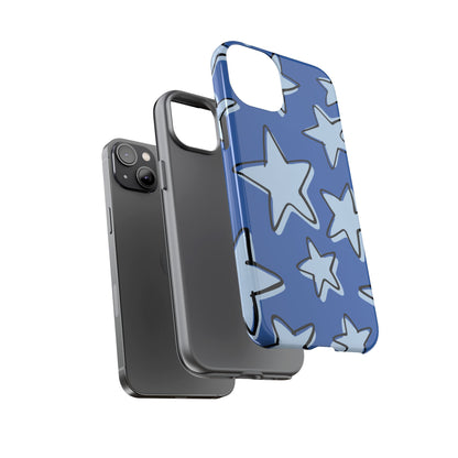 Cobalt Blue Doodle Star Phone Case