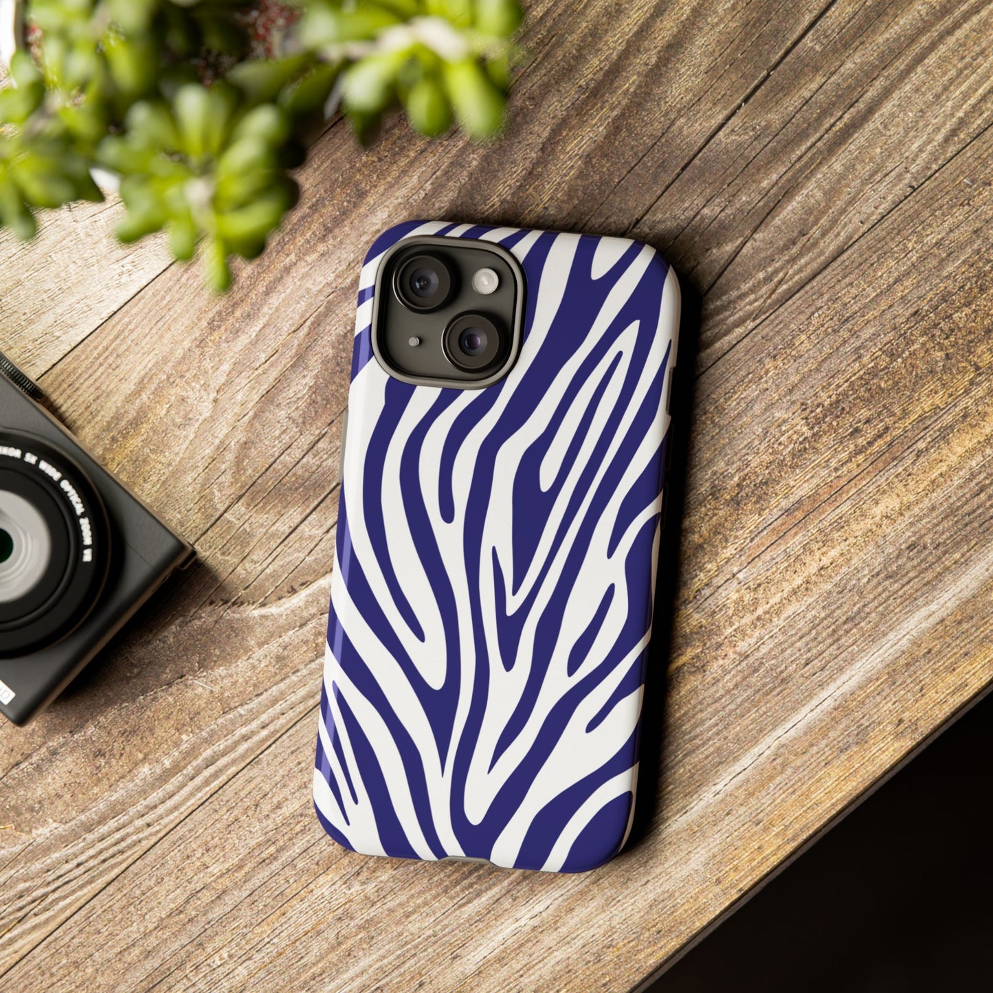Graphic Blue Tiger Print Phone Case
