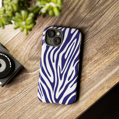 Graphic Blue Tiger Print Phone Case