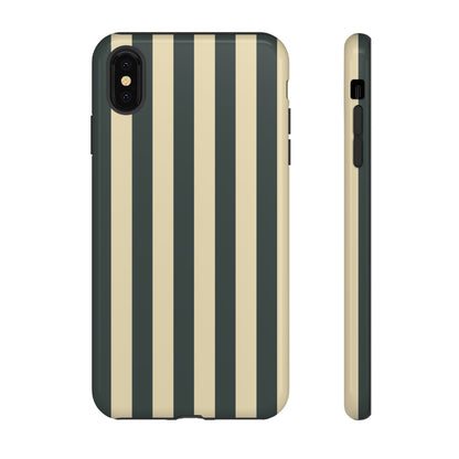 Green & Beige Stripe Pattern Phone Case - Green Phone Case - iPhone XS MAX / Glossy