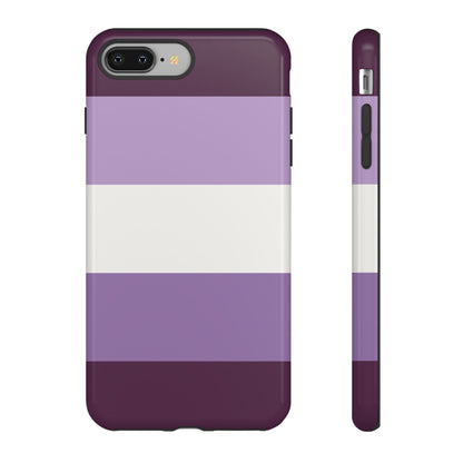 iPhone 8 Plus / Glossy Phone Case - Purple Stripe Pattern Phone Case