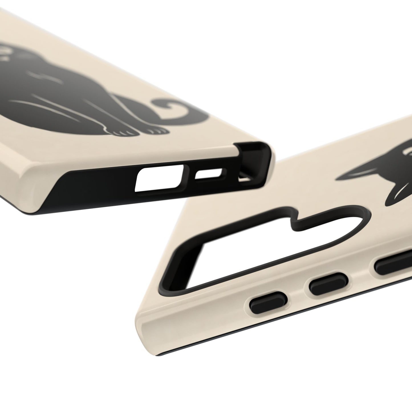 Minimalist Cream & Black Cat Phone Case