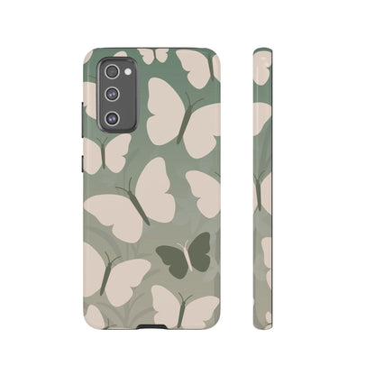 Samsung Galaxy S20 FE / Glossy Phone Case - Minimalist Light Green Butterfly Pattern Phone Case
