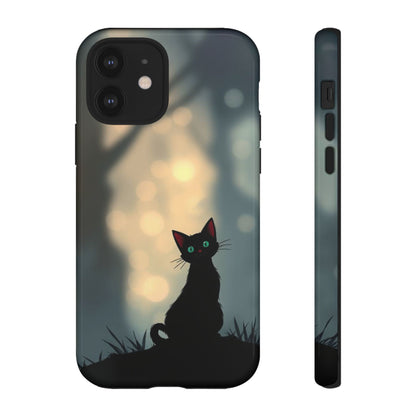 iPhone 12 / Glossy Phone Case - Gothic Cat Design Phone Case