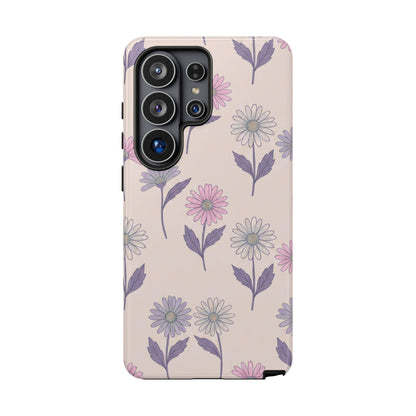 Pretty Pink & Purple Daisy Pattern Phone Case