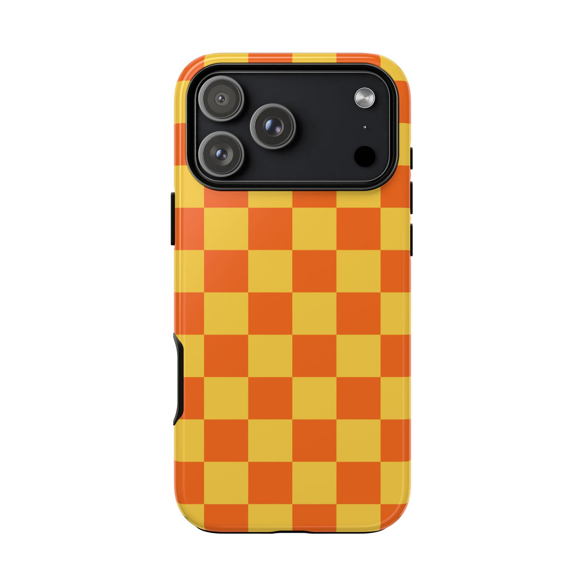 Trendy Orange & Yellow Checked Pattern Phone Case - Orange Phone Case - iPhone 18 Pro Max / Glossy